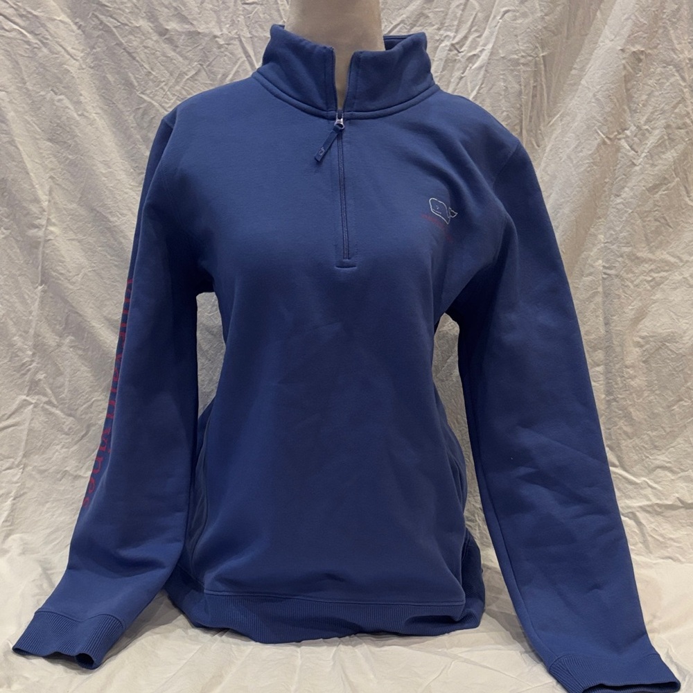 Vineyard Vines Women's Deep Blue Quarter-Zip Pullover